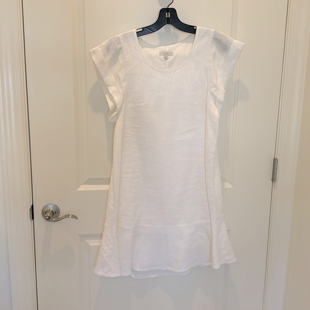 Linen Joie dress. In white. Like new